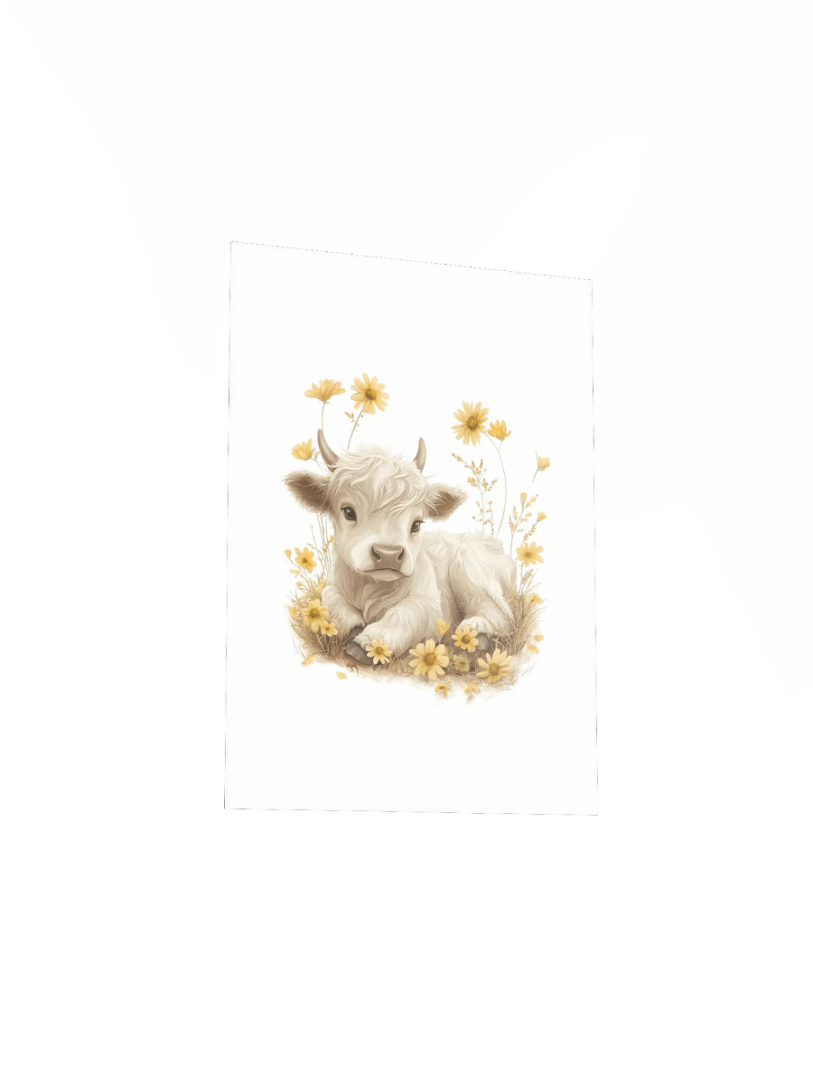 Highland Cow Yellow Wildflower Nursery Print product image (4)