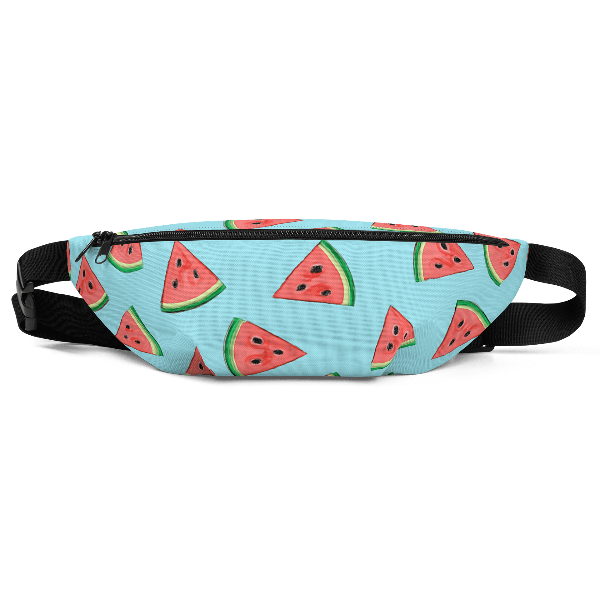 Watermelon Slices Light Blue Fanny Pack (Waist Bag) product image (1)