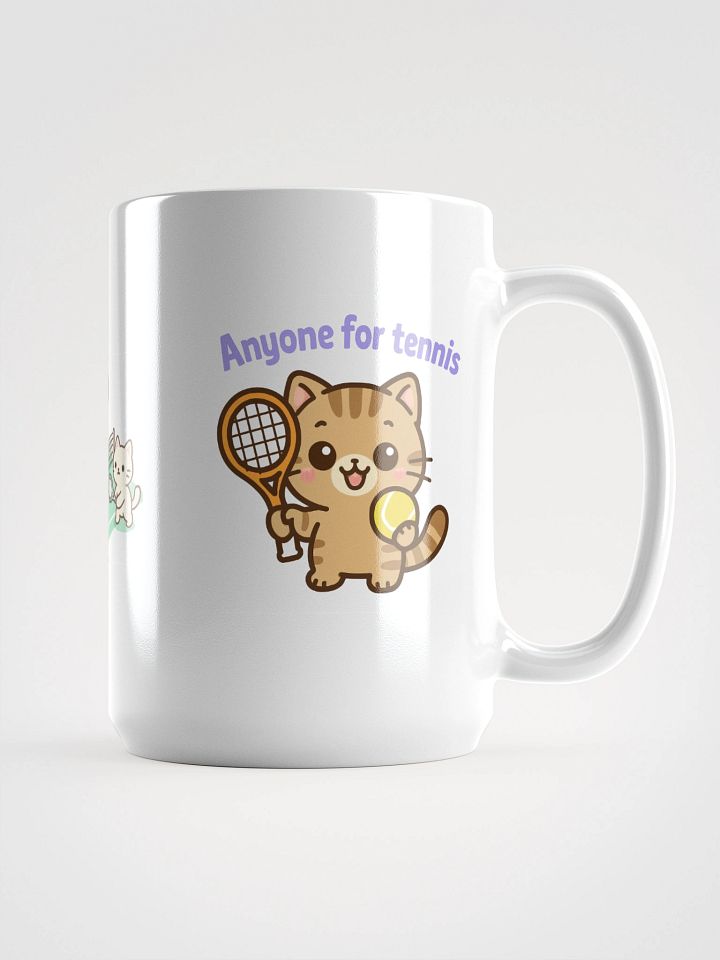 Tennis Cat White Glossy Mug product image (1)