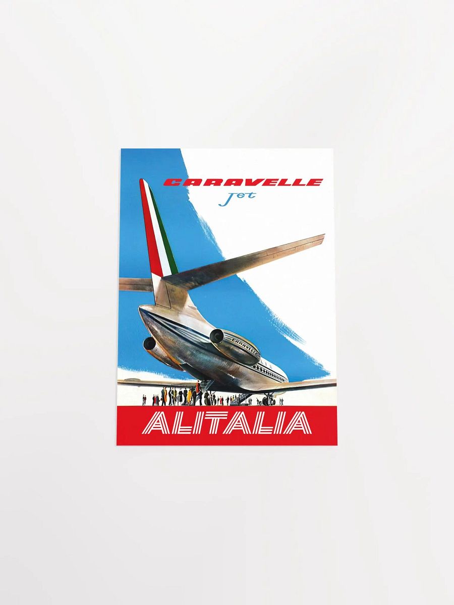 AlItalia (Italy, Air Lines), Caravelle Jet, 1960s — retro vintage travel poster, retro travel print, retro travel wall art product image (9)