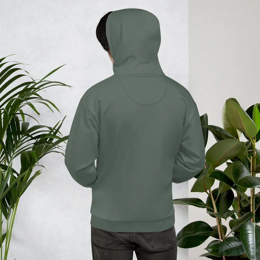 Plain Dark Sage Green Soft Summer Unisex Recycled Polyester Heavyweight Premium Hoodie by Treasure Pie product image (11)