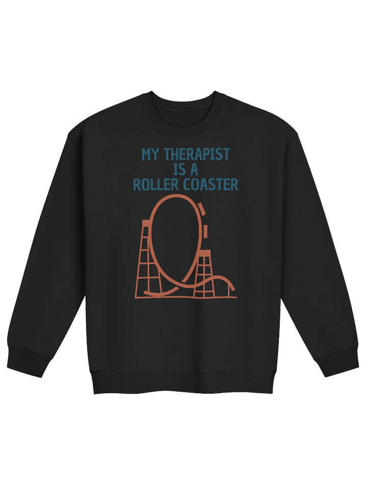 My Therapist Is a Roller Coaster Sweatshirt – Funny Mental Health & Theme Park Gift product image (1)