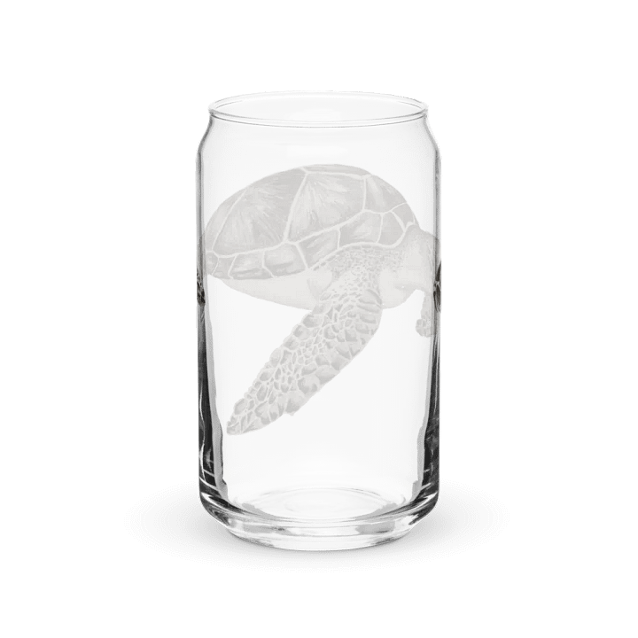 Turtle Drawing Glass Can Cup product image (6)