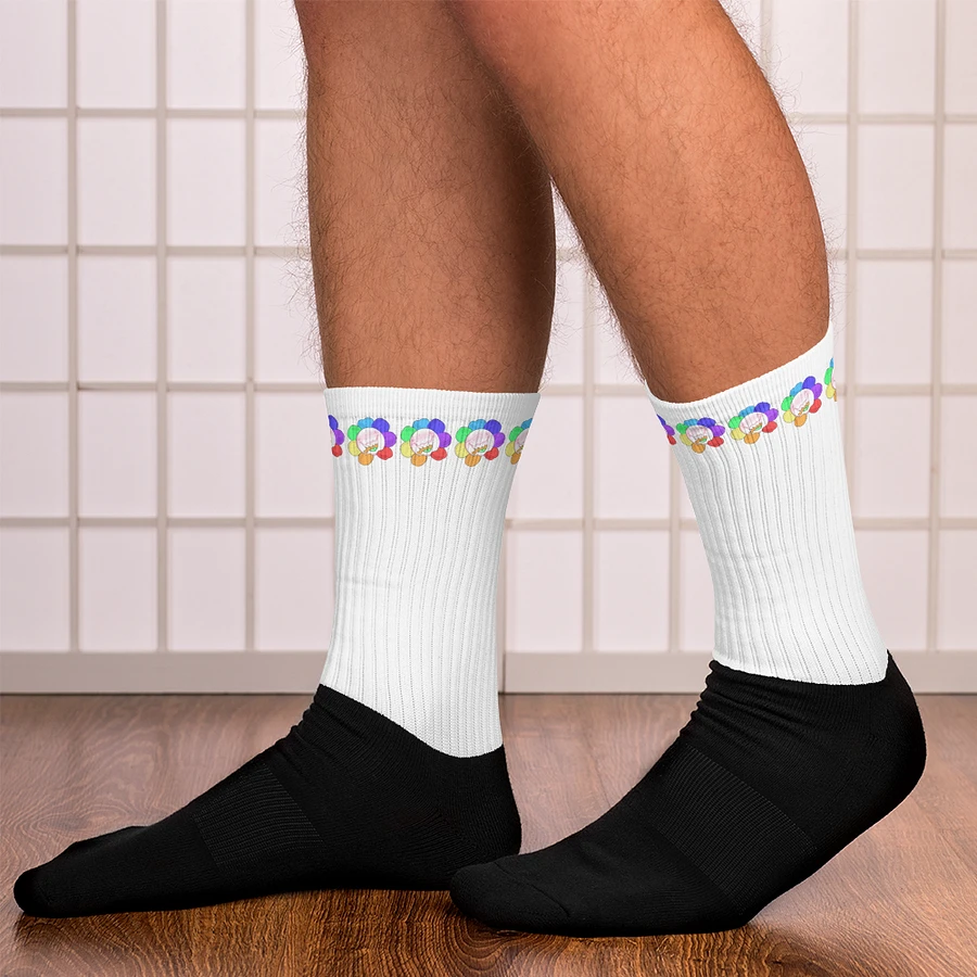 White Flower Stripe Socks product image (12)