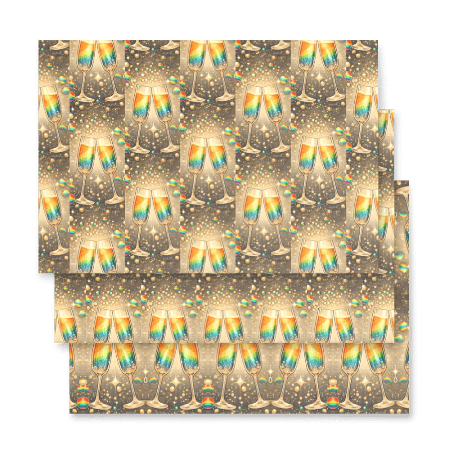 Rainbow Champagne Celebration Wrapping Paper Set product image (4)