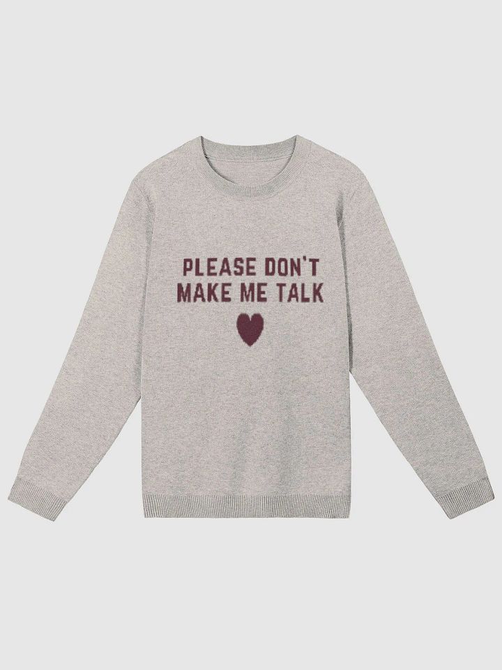 PLEASE DON'T MAKE ME TALK (maroon + sand) knitwear classic crewneck product image (2)