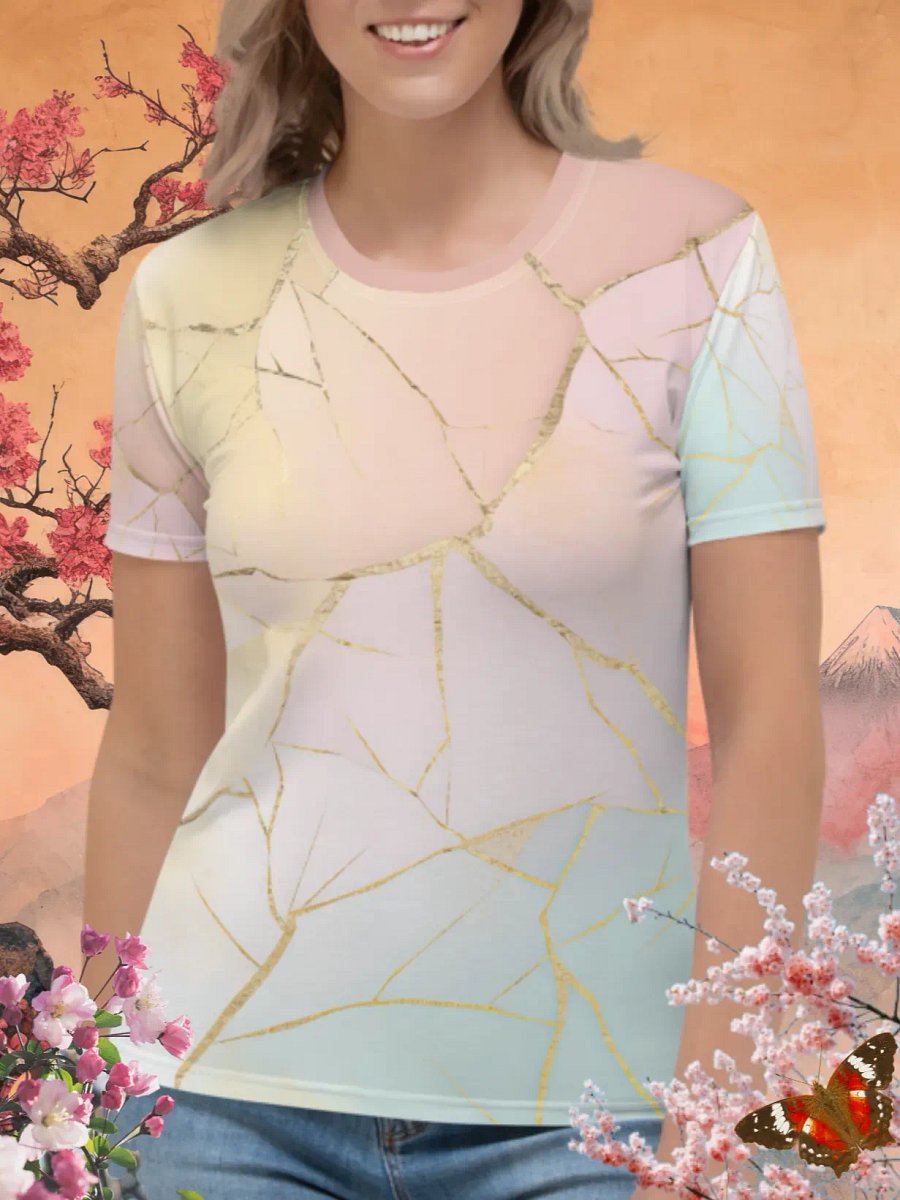 Pastel Kintsugi Print T-Shirt product image (1)
