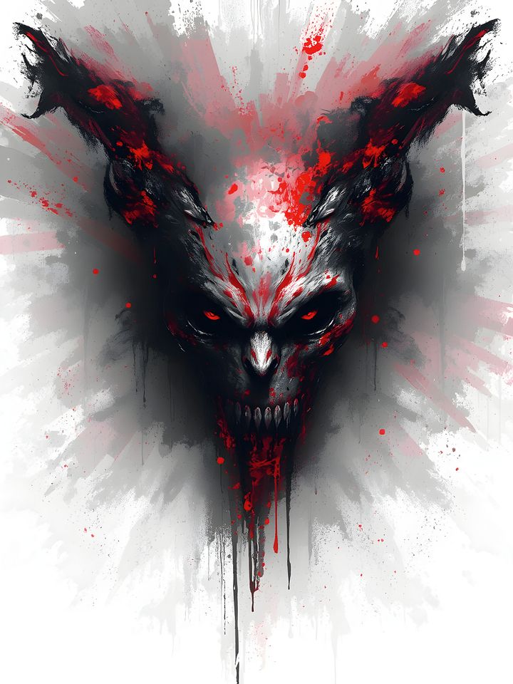 Horrifying Demon Face - Horror Dark Art Print product image (1)