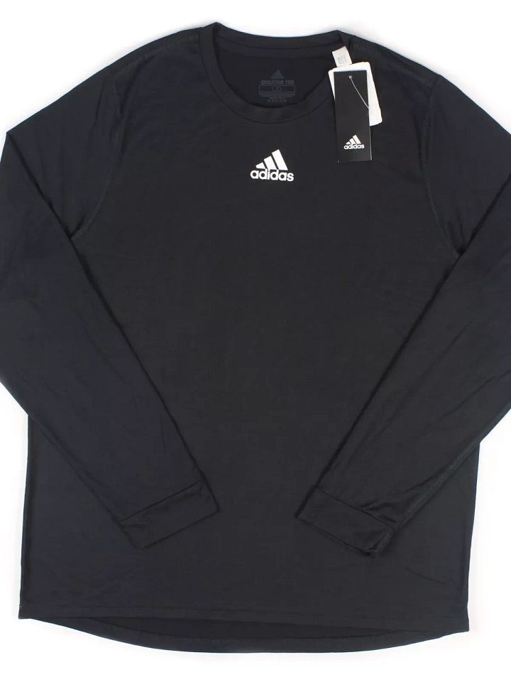 Adidas Men's Climalite Creator Long Sleeve T-Shirt Black / White EK0123 product image (1)