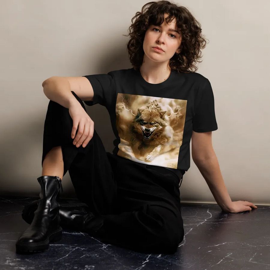 Thunderous Storm Wolf Unisex Tee product image (10)