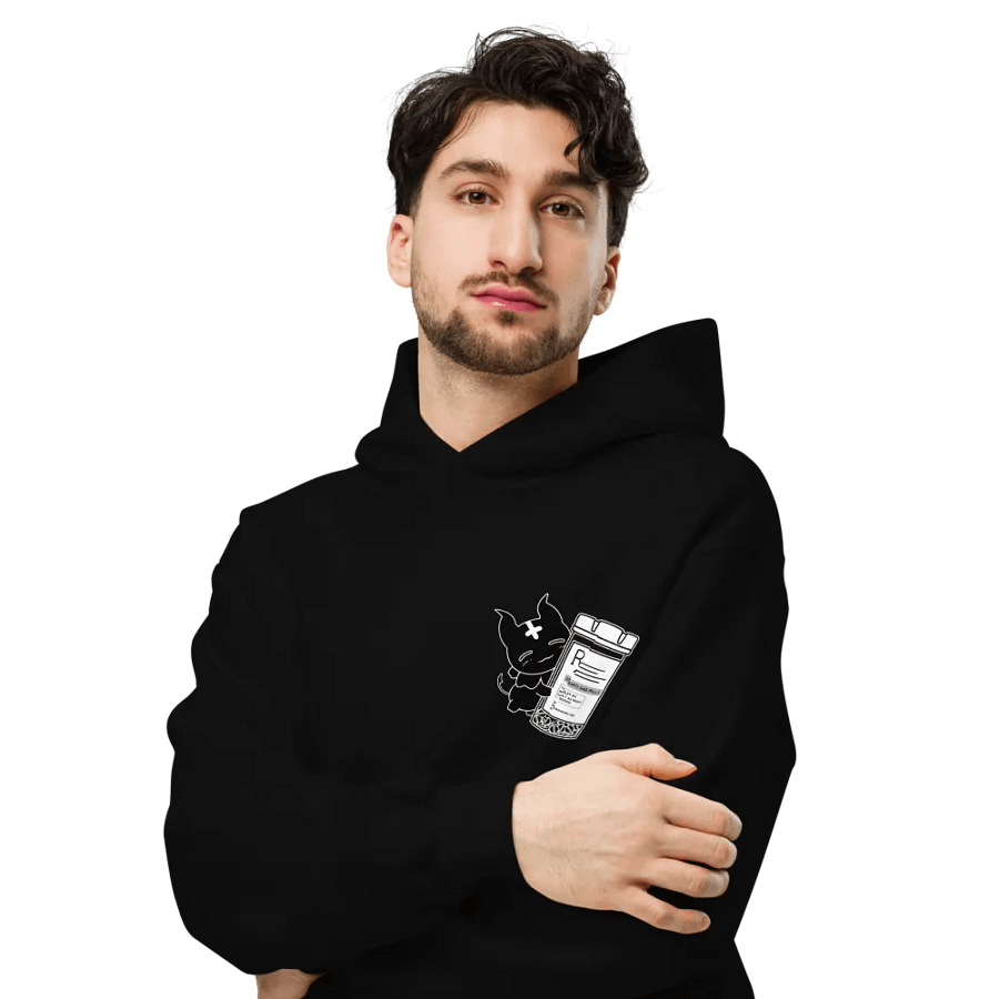 Anti-Sad Pills Oversized Hoodie (Greyscale) product image (5)