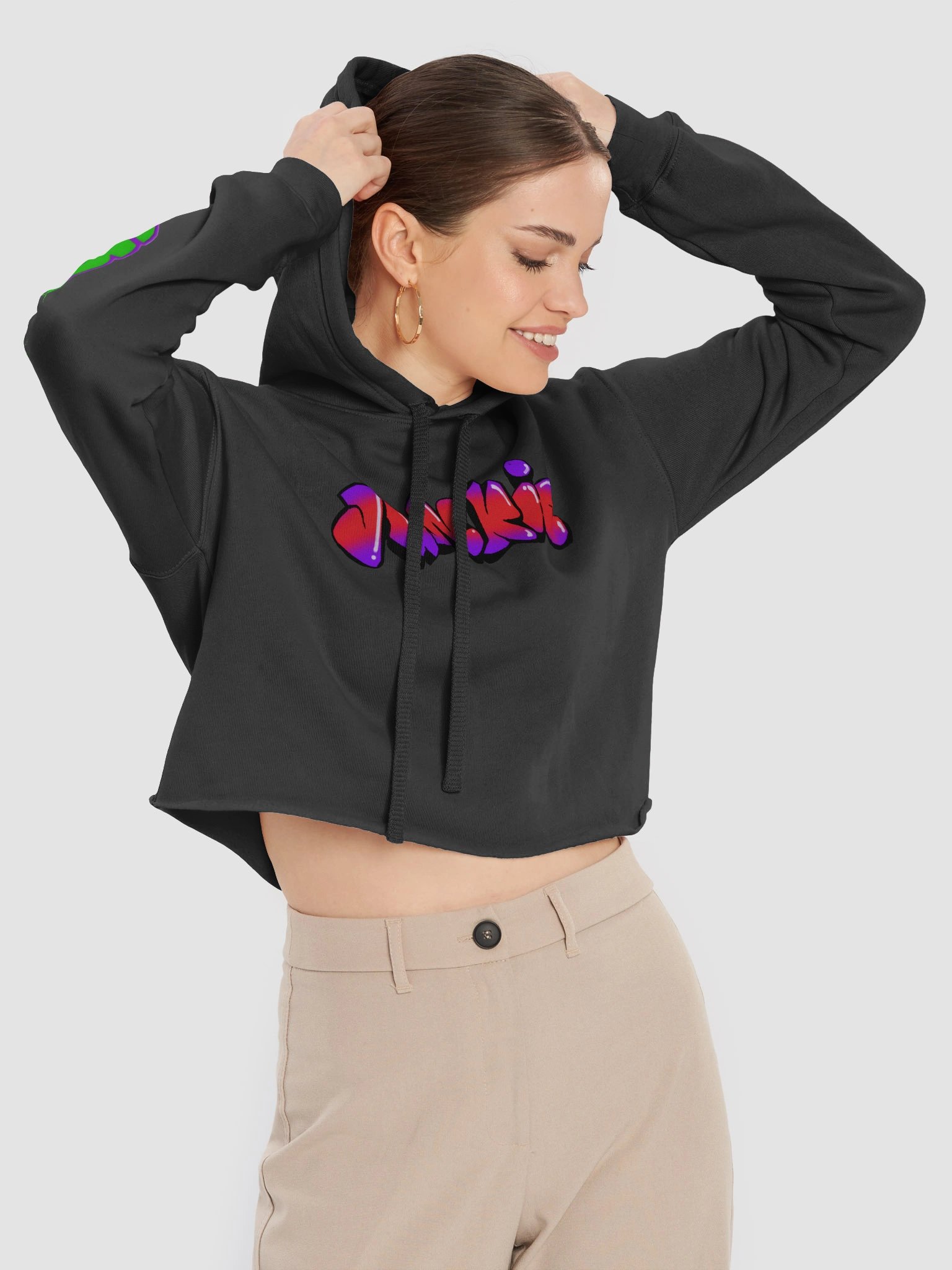 The Two-Toned Junkie Cropped Hoodie product image (5)