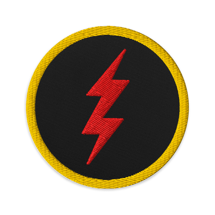Circle Lightning Bolt Patch in Red - 3" Round product image (1)
