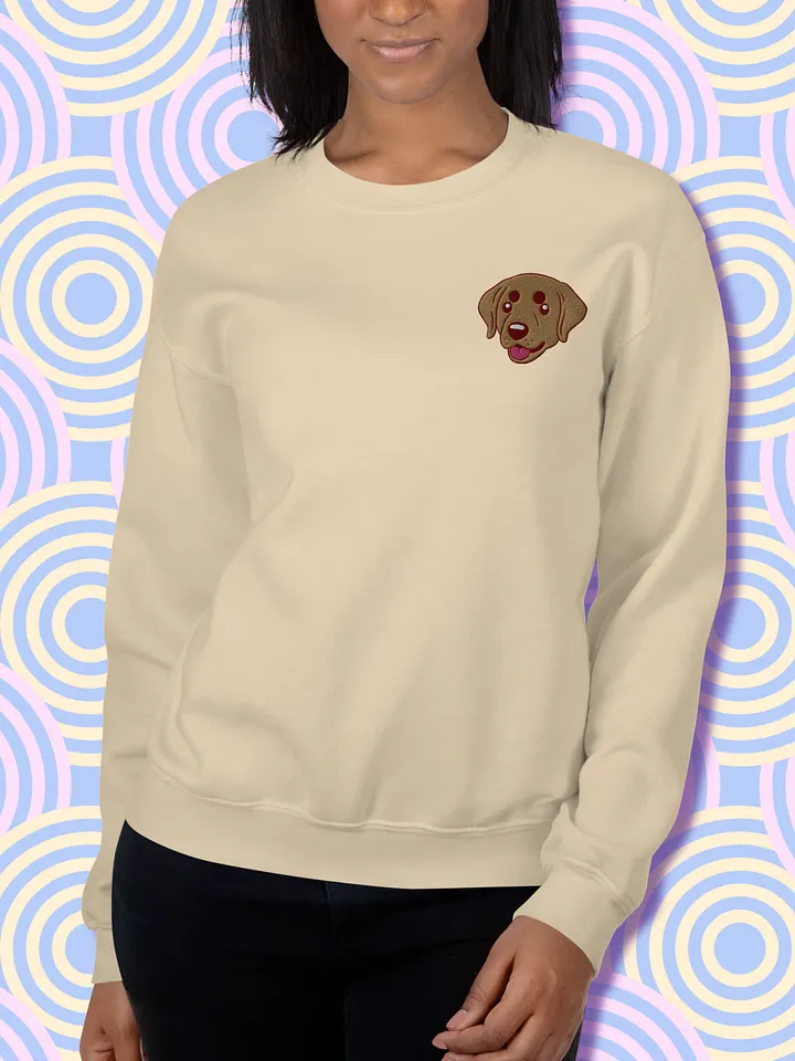 Happy Labrador retriever Pup Embroidered Crewneck product image (2)