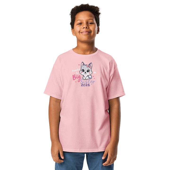 Cute Cartoon Husky Big Sister Announcement Tee product image (1)
