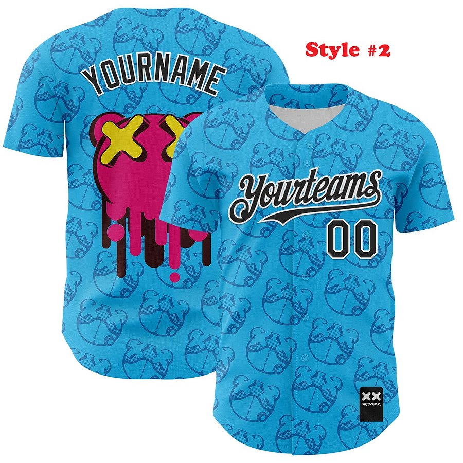 Authentic Baseball Jersey, Custom Baseball Jersey, Personalized Sport Jersey, Colorful, Number, XX revzzz product image (172)