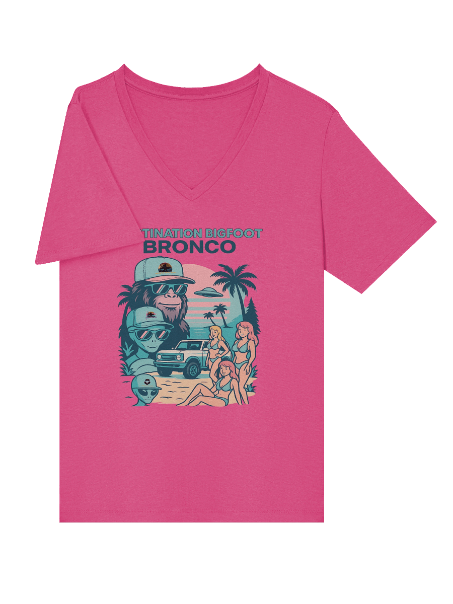 Destination Bigfoot Bronco Best Friends Bella+Canvas Women's Relaxed V-Neck T-Shirt (Multiple Colors Available) product image (39)