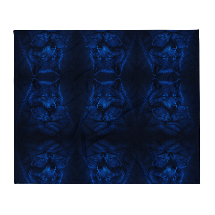 Blue Wolf Throw Blanket product image (2)