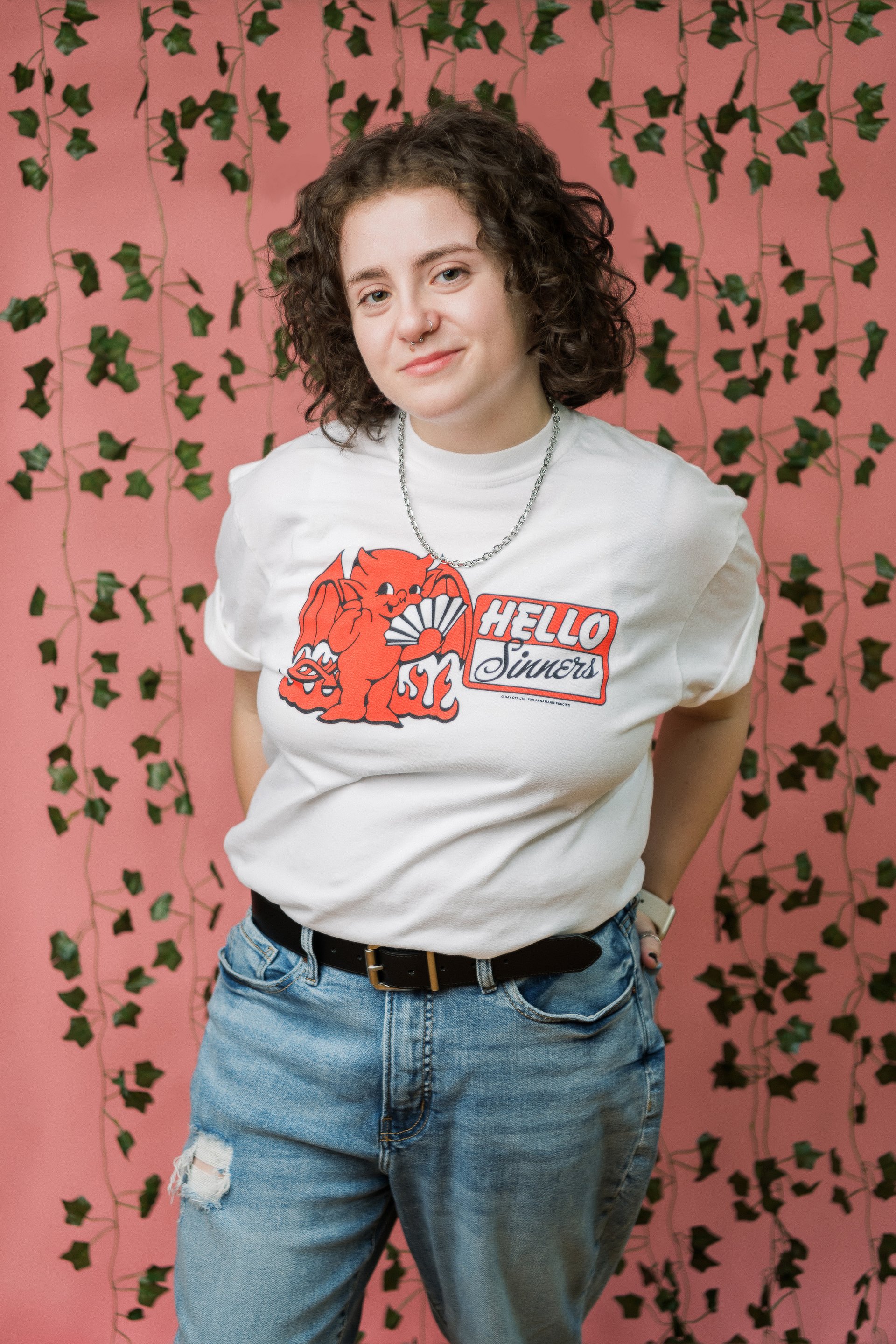 'Hello Sinners' Heavyweight T-Shirt - White product image (4)