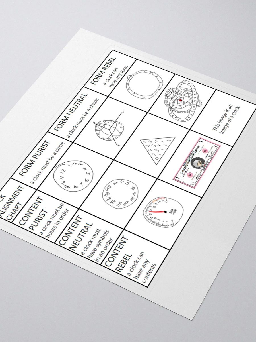 Clock Alignment Chart Sticker product image (3)