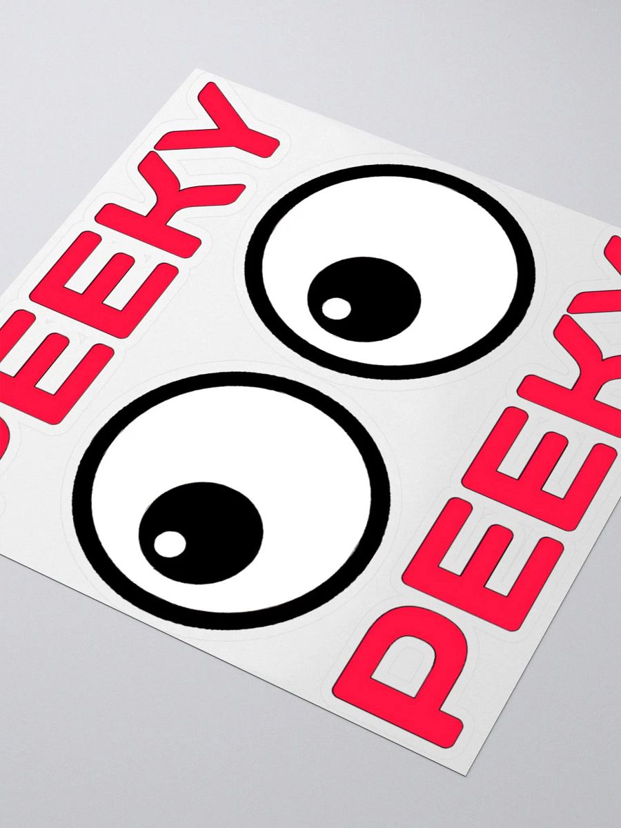 Peeky Peeky - White 'Kiss Cut Sticker' product image (3)