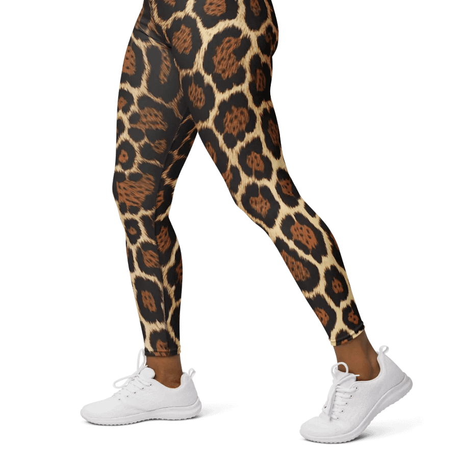 Black Brown Leopard Print Leggings – Stylish Animal Print Stretch Pants for Women – High Waist, Soft, Comfortable, Trendy Activewear product image (6)