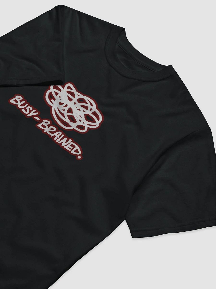 BUSY-BRAINED (lined design, #6D1616) unisex eco tee product image (5)