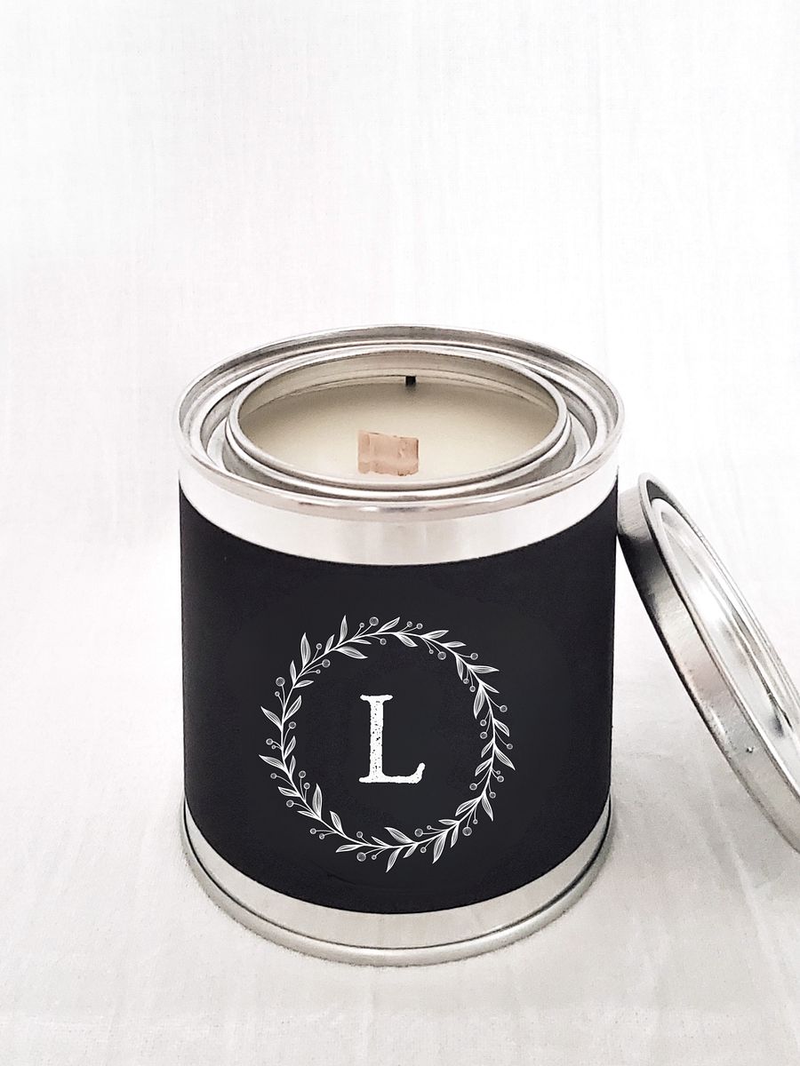 Unscented Initial Wooden Wick Candle product image (2)