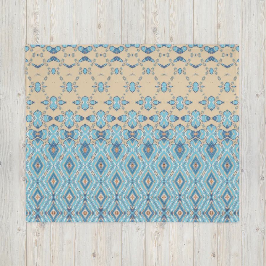Blue & Cream Diamond Metamorphosis Throw Blanket product image (4)