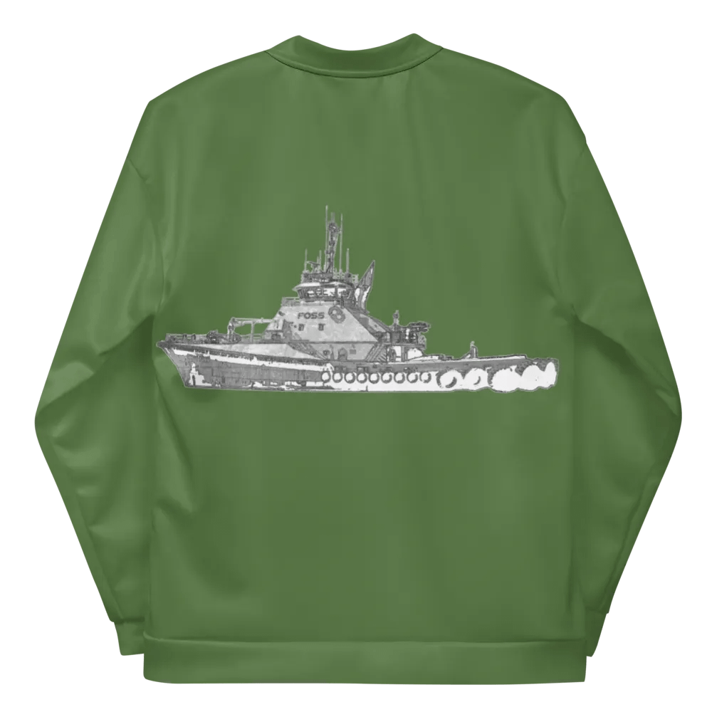 Foss Tugboat Sketch Green Bomber Jacket product image (11)