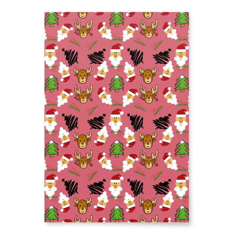 Reindeer, Santa, Christmas Tree Wrapping Paper - Cabaret product image (3)