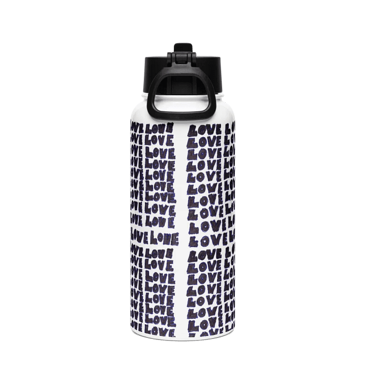 Love Stainless Steel Water Bottle with a Straw Lid in White product image (2)
