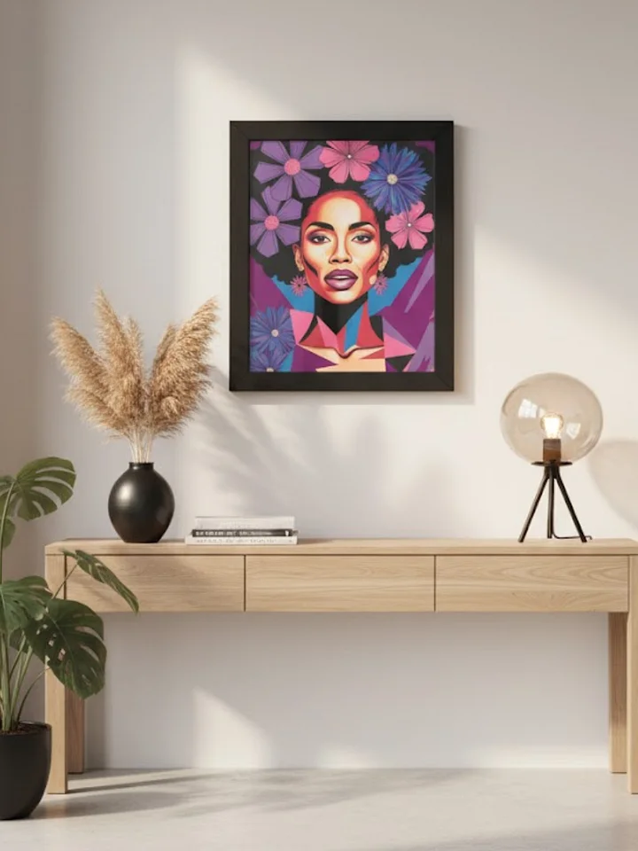 Floral Afro Stylized Framed Poster product image (1)