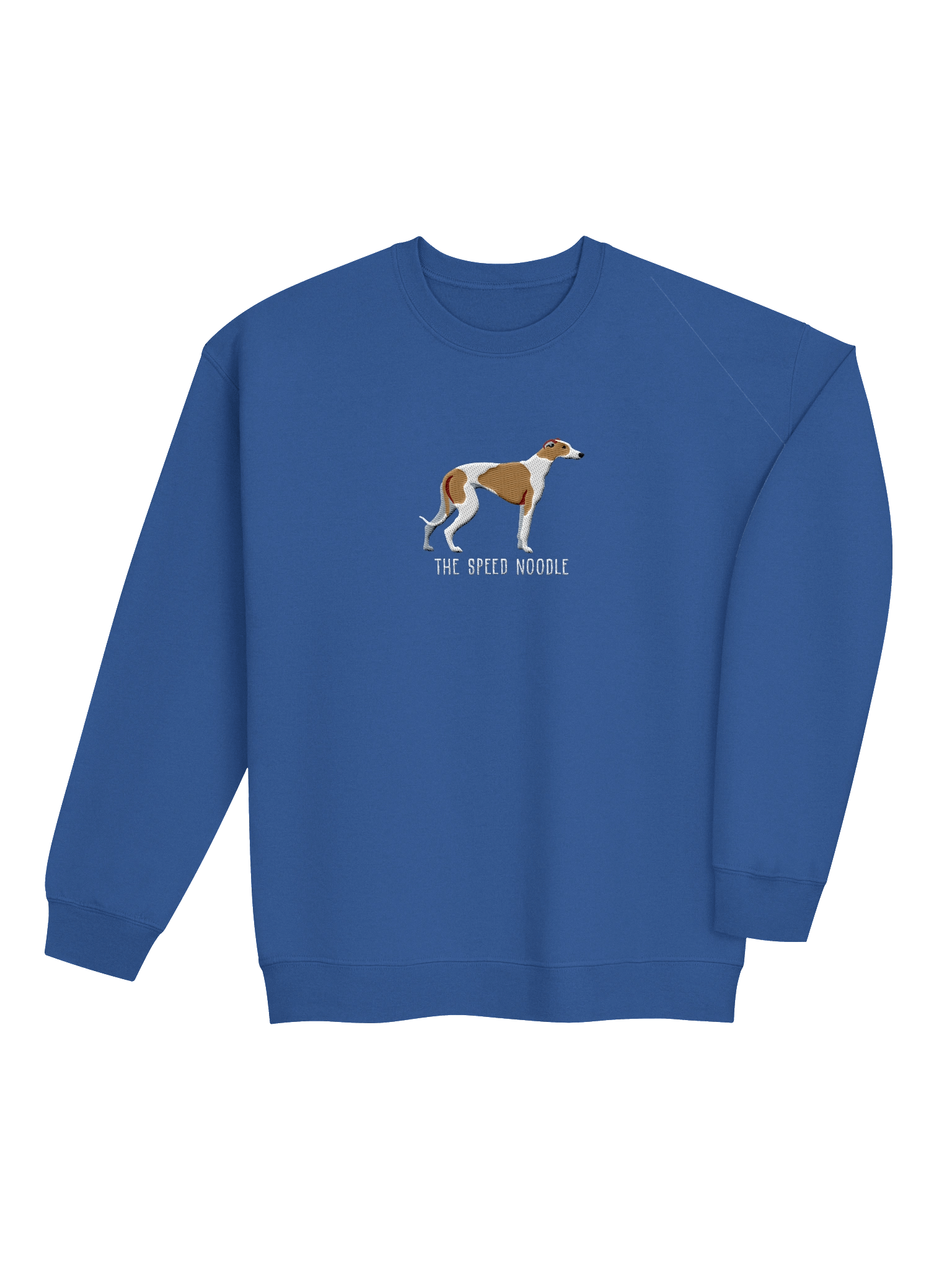 The Speed Noodle Sweatshirt (Embroidered) of an English Greyhound(Brown & White) product image (16)