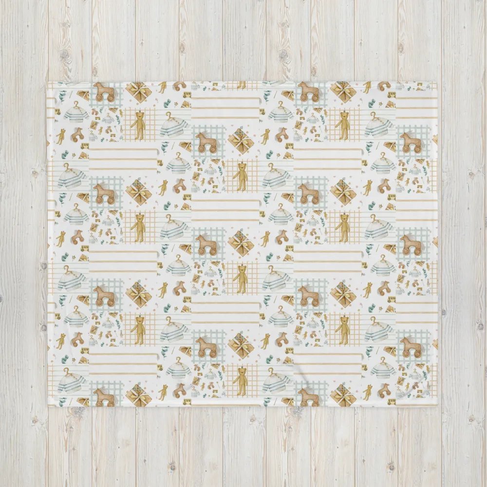 Sweet Eucalyptus Watercolor Baby Patchwork Throw Blanket product image (8)
