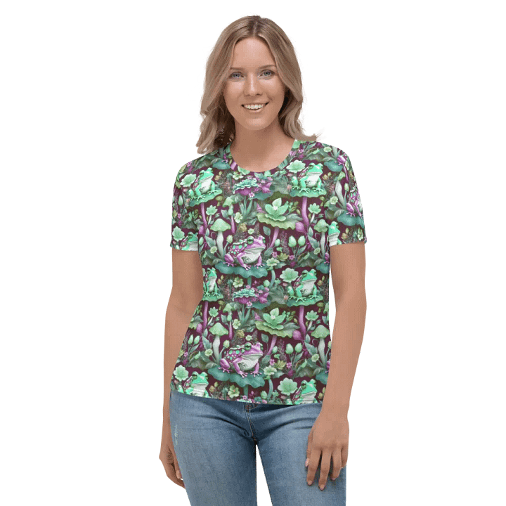 Mushroom Frogs Floral All Over Print T-shirt product image (2)