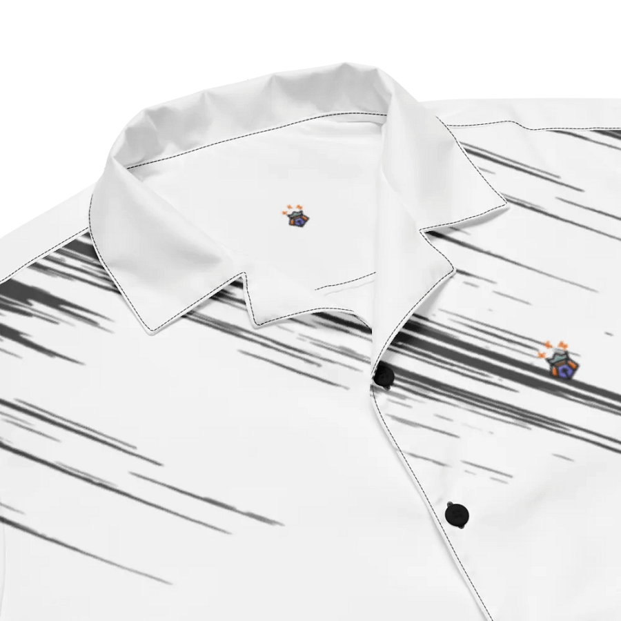 White and Black Abstract Blessed by God Button-up Shirt product image (3)