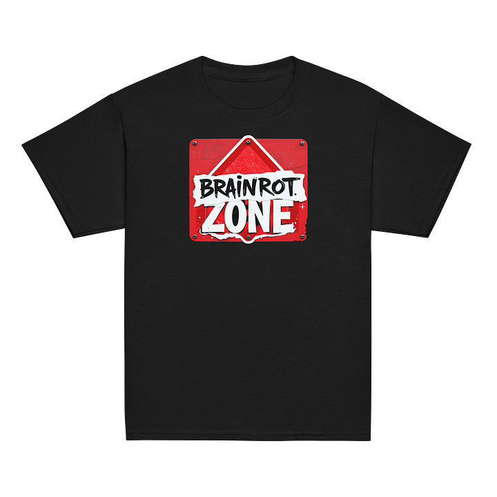 Brainrot Zone Sign Tee for Kids product image (10)