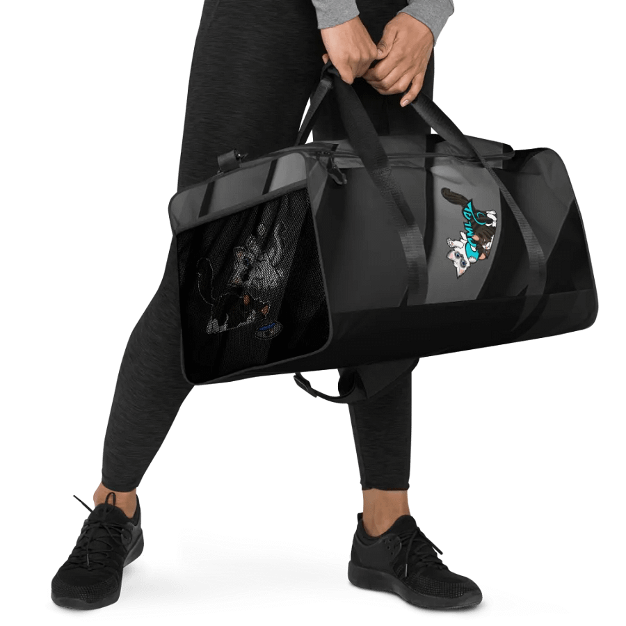 Black/Grey Steel look All-Over Print Duffle Bag : Luigi & Ariel Logo product image (3)
