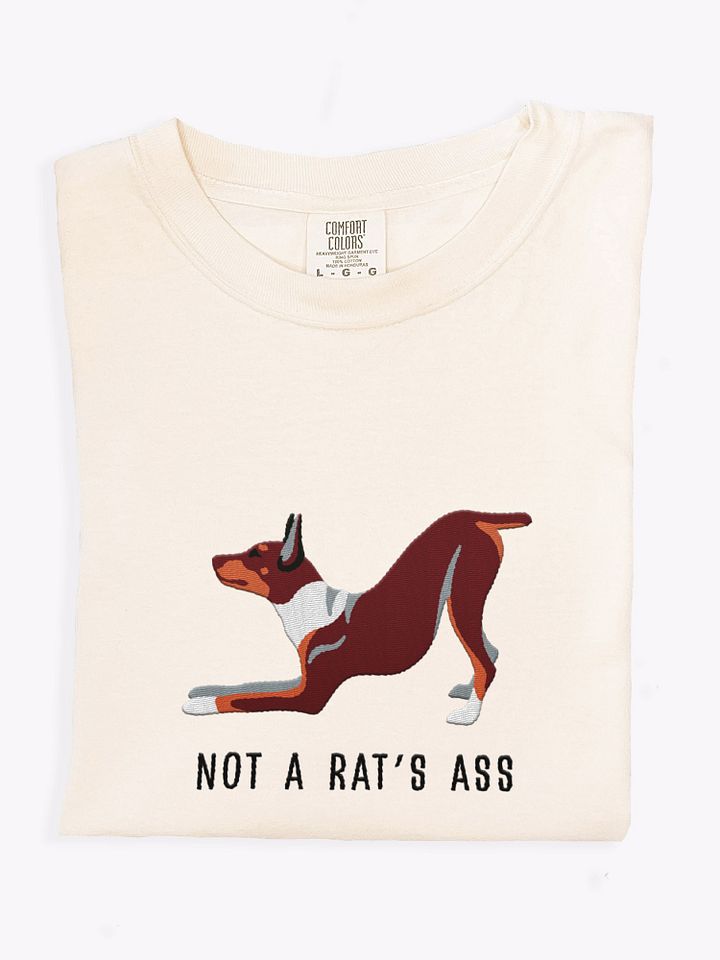 Not a Rat's Ass T-Shirt(Embroidered) of a Rat Terrier(Brown & Tan) product image (1)