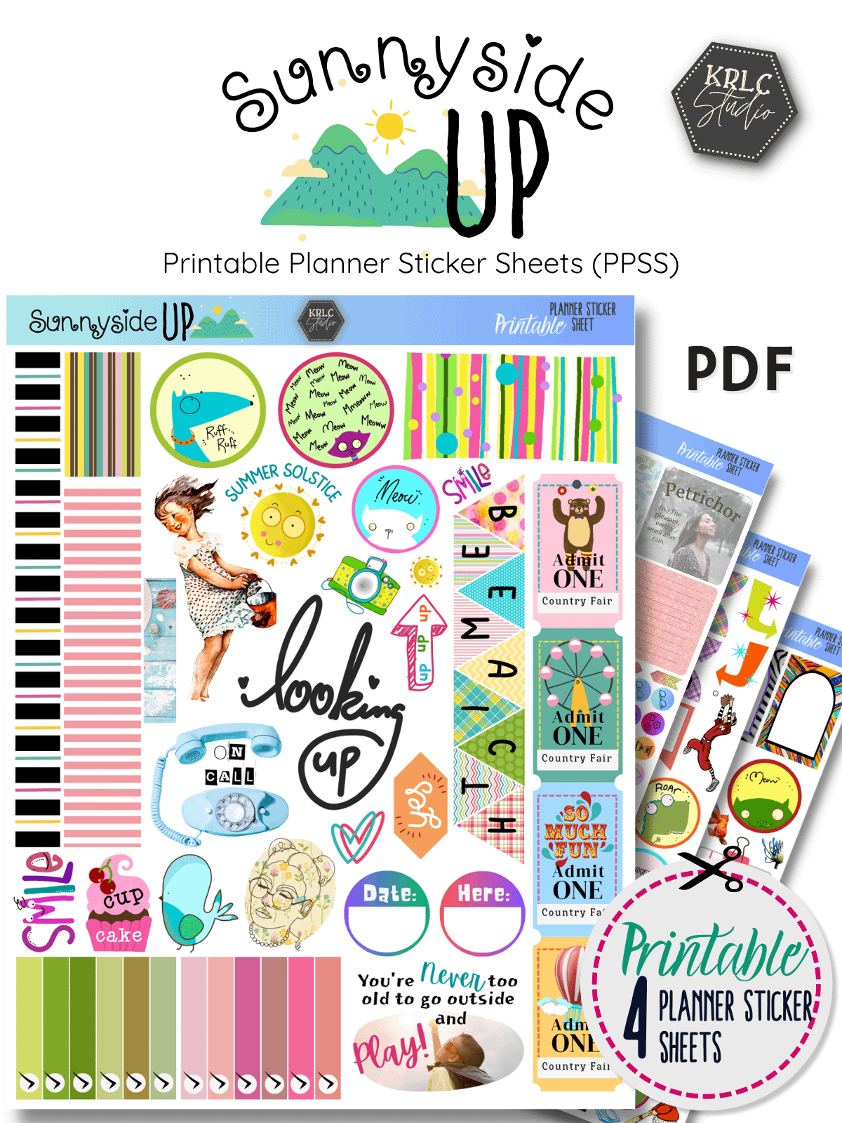 Sunnyside UP - Printable Planner Sticker Sheets product image (1)