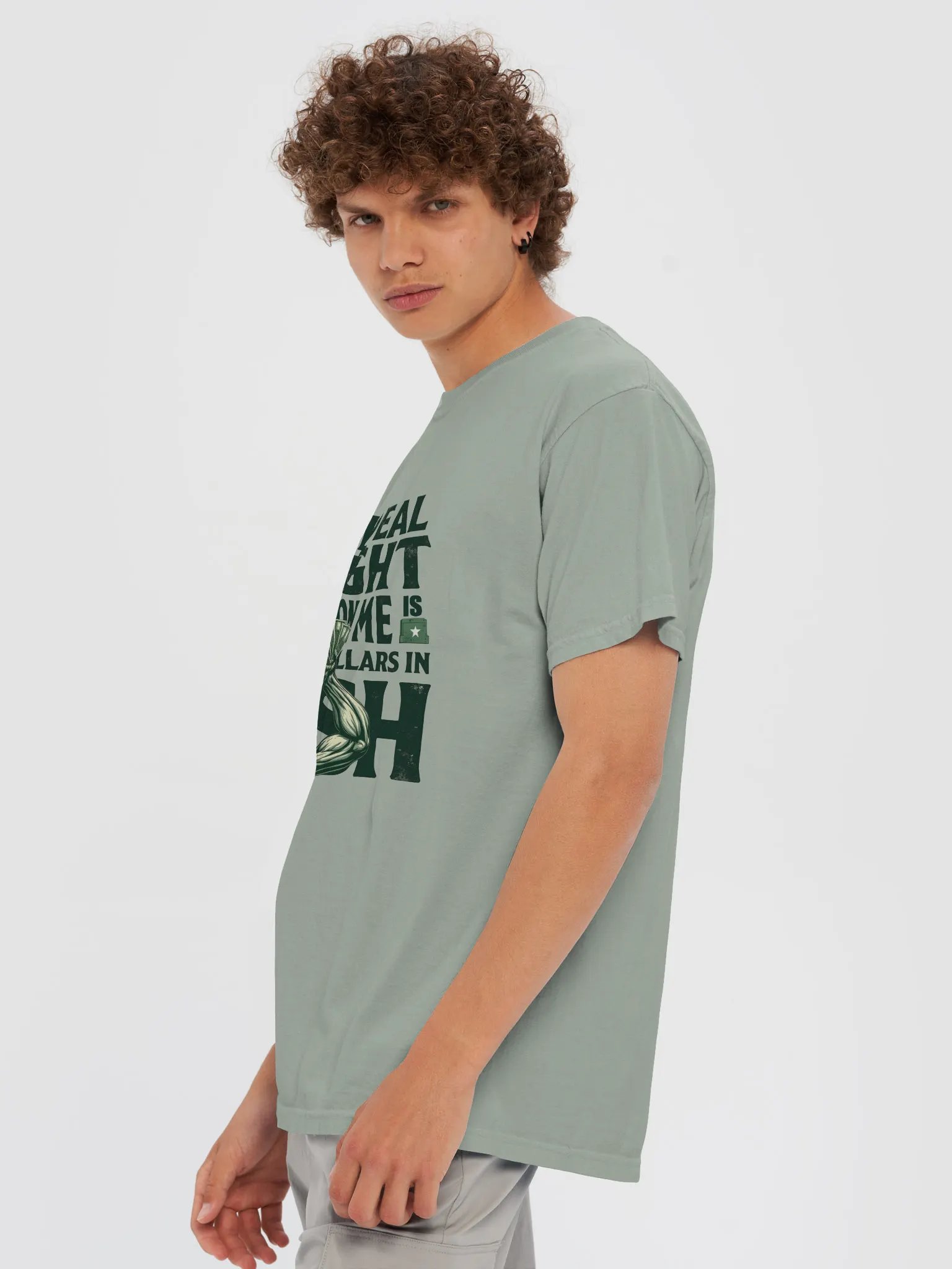 Cash Gains Over Gym Gains - Vintage Comfort: Garment-Dyed Cotton T-Shirt product image (7)