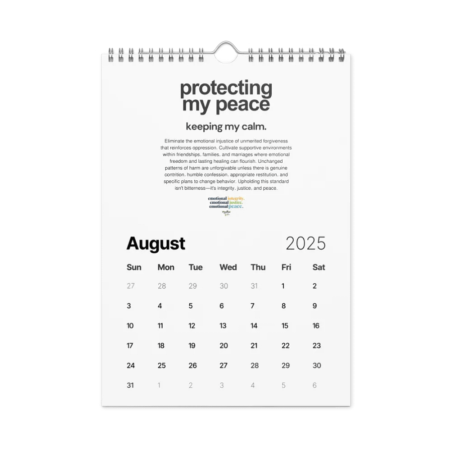 Official Planted By Calm | Calm Keepers Wall Calendar (Style 2, Choose Start Day) product image (4)