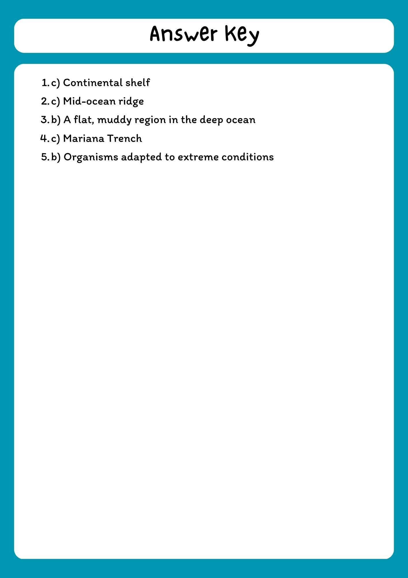 The Ocean Floor Reading Comprehension with Questions product image (3)