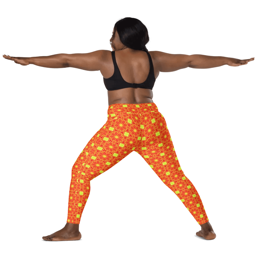 Abstract Repeating Orange Flower Leggings product image (4)