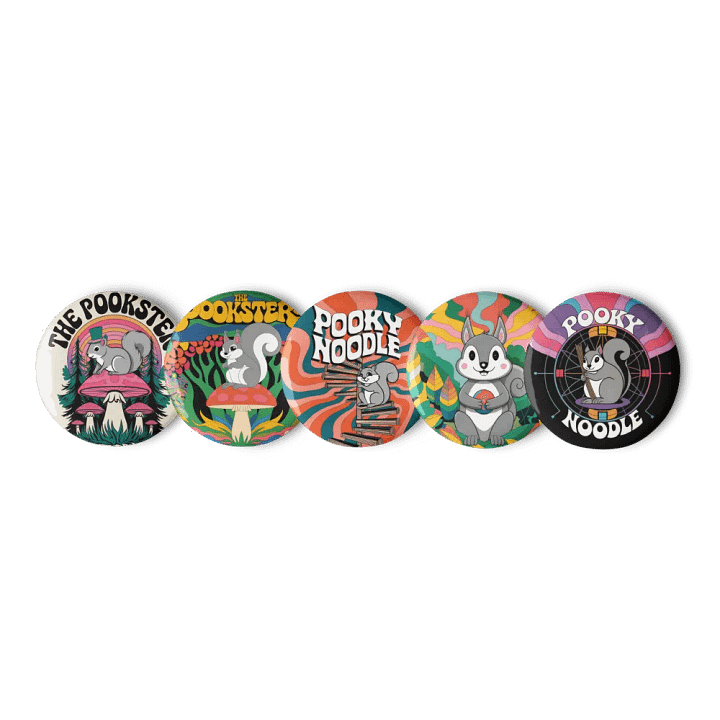 Original Pooky Artwork Buttons: Set of Five -G product image (1)