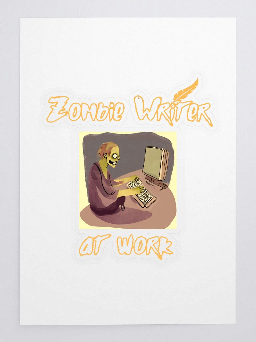 Zombie Writer at Work Sticker product image (3)