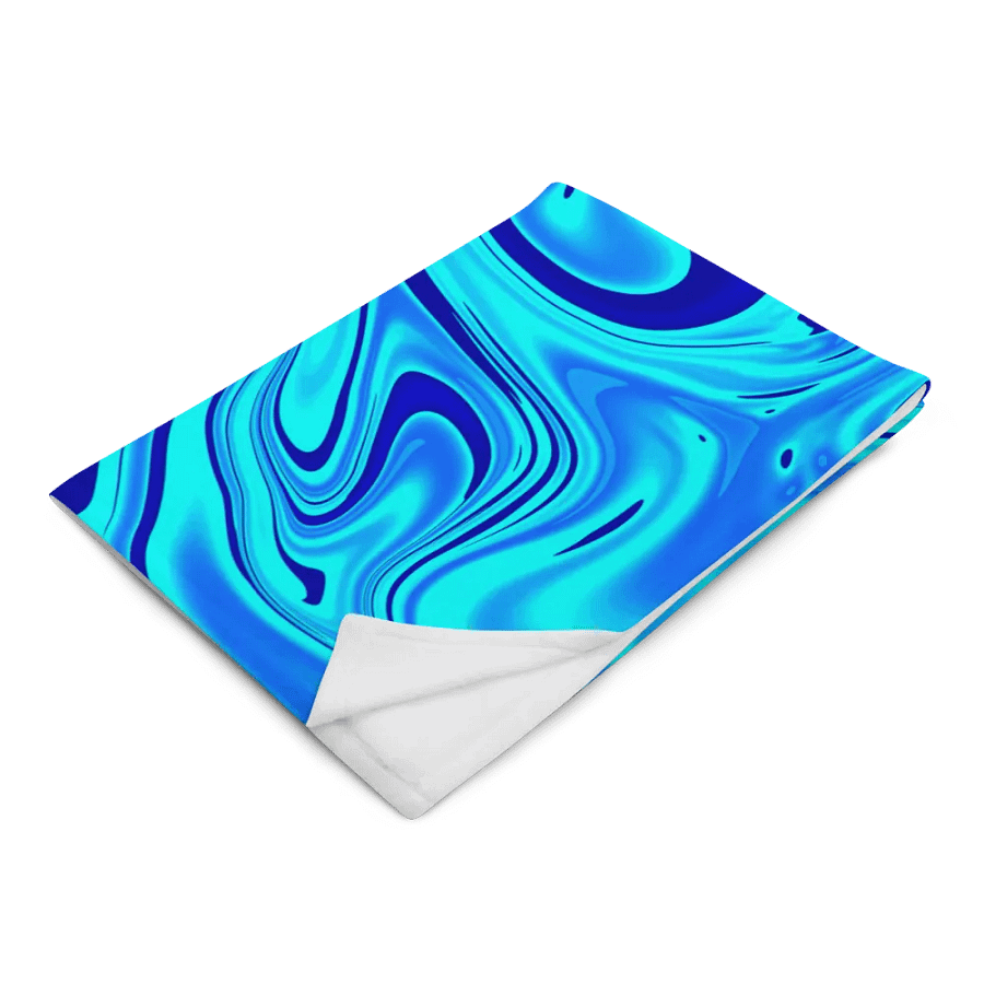 Throw Blanket - Light and Dark Blue Digital Fluid Art product image (8)