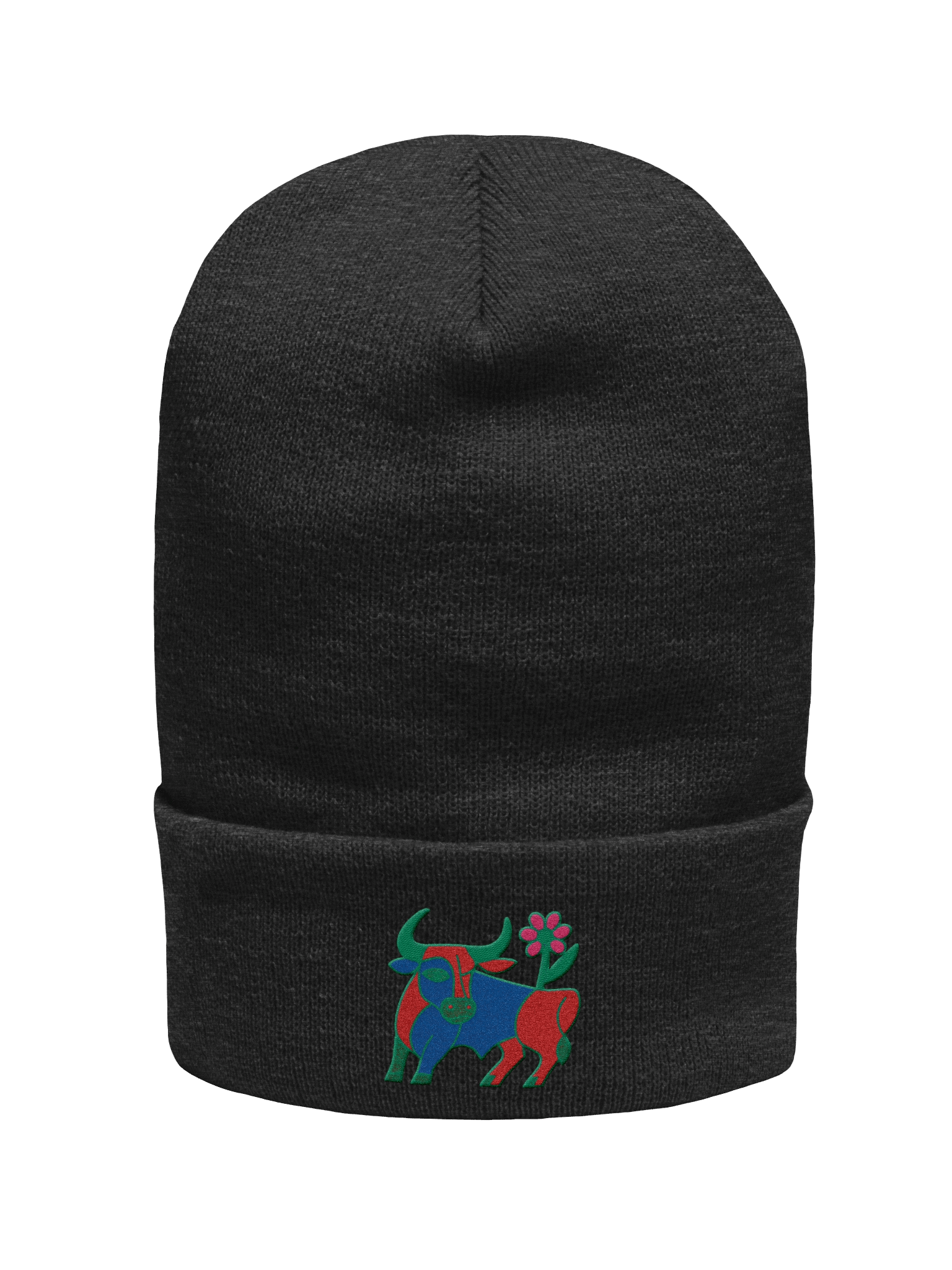 Blossoming Bull Cuffed Beanie - Embroidered product image (4)