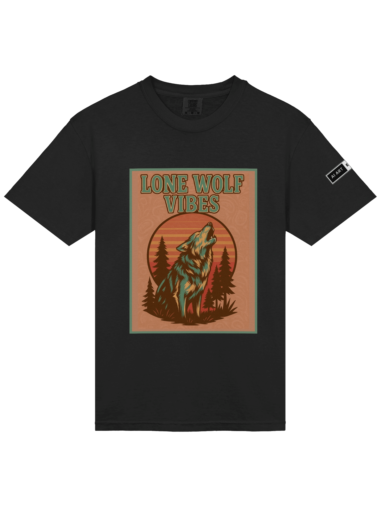 "LONE WOLF VIBES" 100% cotton T-shirt product image (8)